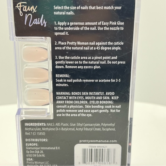 🦋$4 ~ Pretty Woman “Try Me” Faux Nails ~ Black & Design Press- on Nails ~ NEW - Picture 3 of 5